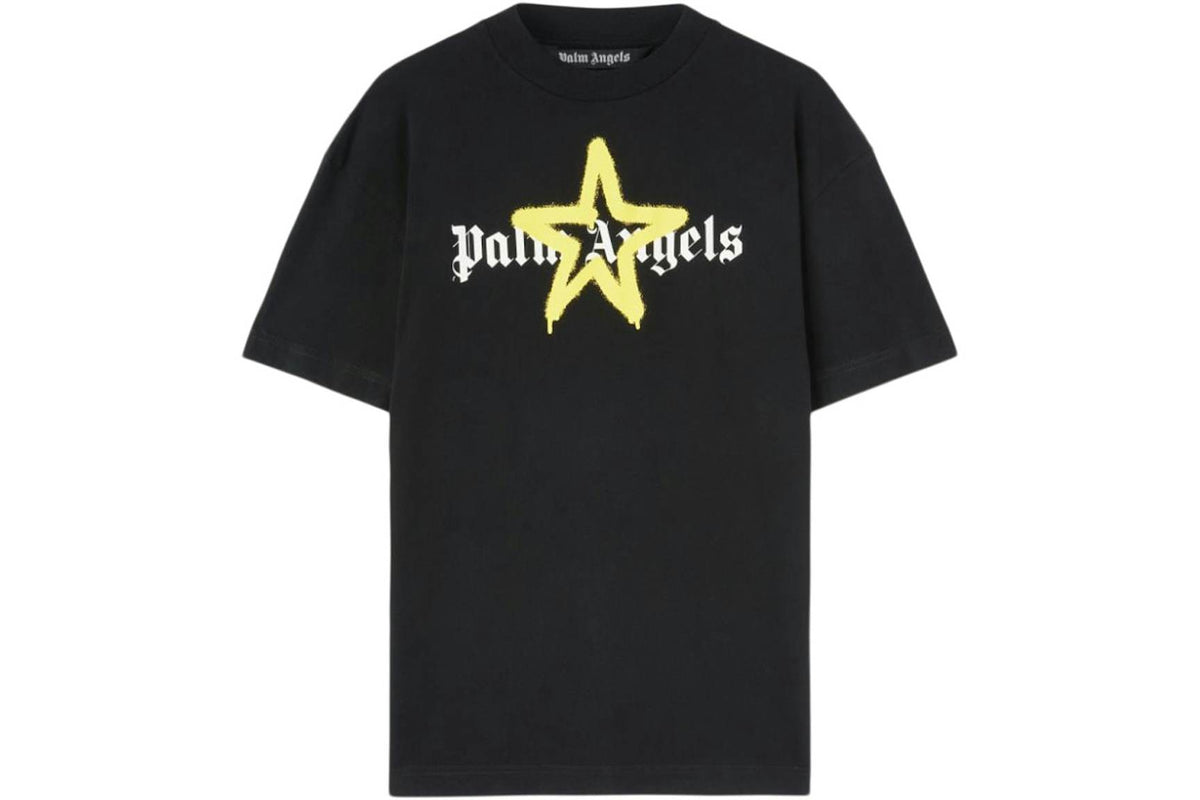 Palm Angels Star Sprayed T-Shirt Black/Yellow