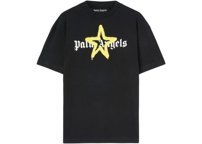 Palm Angels Star Sprayed T-Shirt Black/Yellow