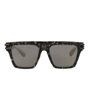 Philipp Plein Aviator-Frame Acetate Sunglasses Black Black Smoke (SPP108V-56-721X)