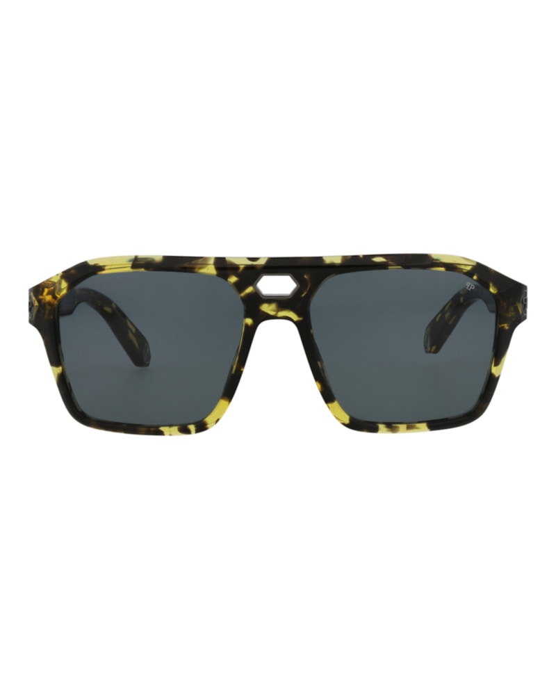 Philipp Plein Aviator-Frame Acetate Sunglasses Havana Smoke (SPP072M-57-0709)