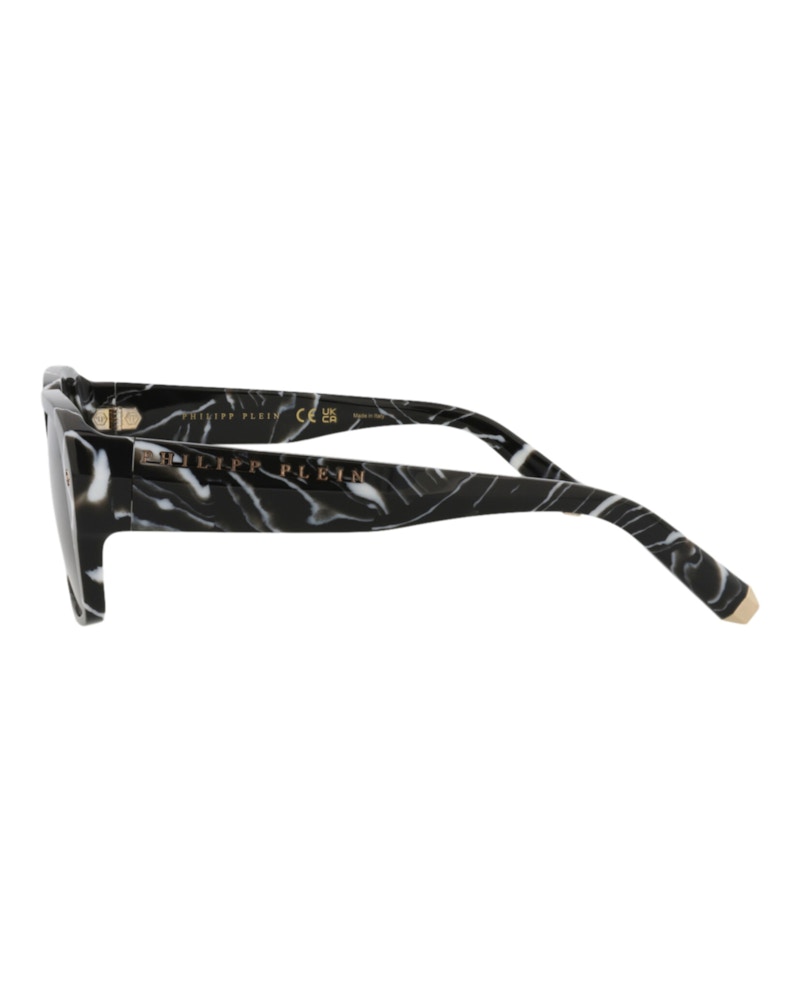 Philipp Plein Square-Frame Acetate Sunglasses Black Black Smoke (SPP081-55-0Z21)