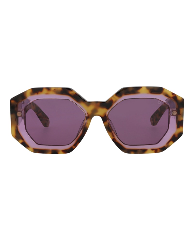Philipp Plein Square-Frame Acetate Sunglasses Havana Havana Violet (SPP098M-53-0778)
