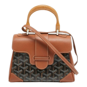 Goyard Brown Goyardine Coated Canvas and Leather Mini Saigon Top Handle Bag