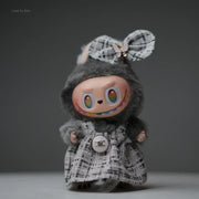Pop Mart Labubu Doll Tweed Dress Outfit with Bow - 2 Piece Set