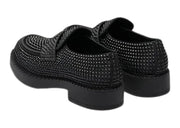 Prada Chocolate 35mm Crystal Loafer Black Satin