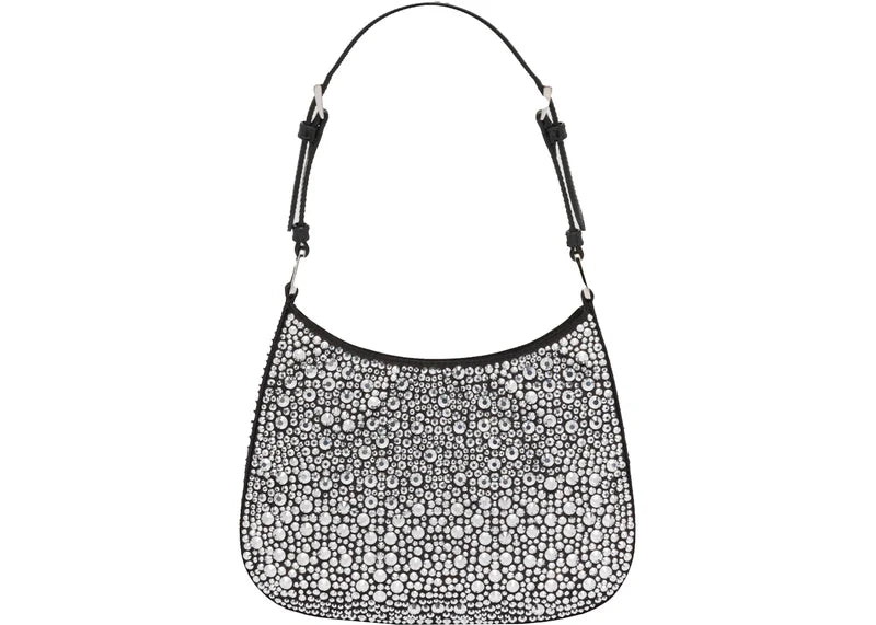Prada Cleo Satin Bag With Appliques Metal