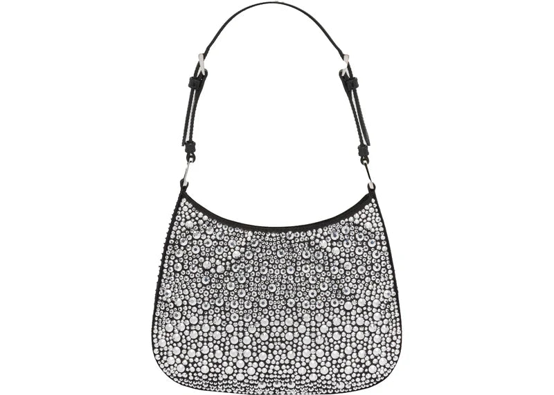 Prada Cleo Satin Bag With Appliques Metal