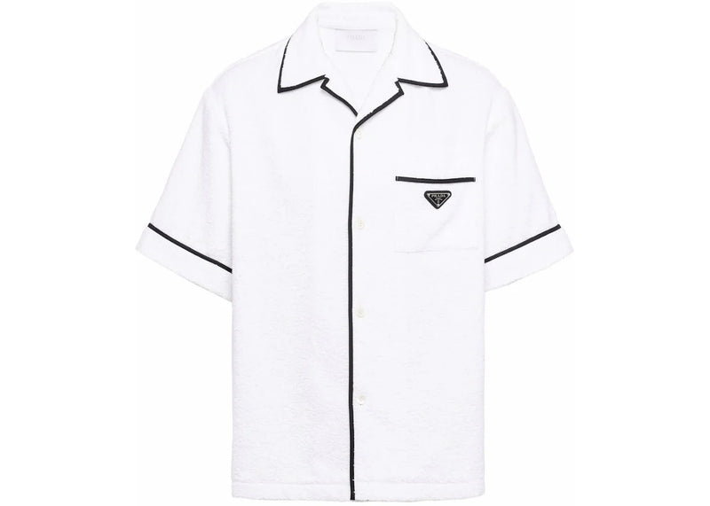 Prada Cotton Bowling Shirt White