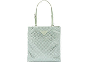 Prada Embellished Satin Handbag Aqua