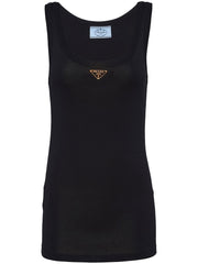 Prada Enamel Logo Plaque Tank Top Black