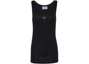 Prada Enamel Logo Plaque Tank Top Black