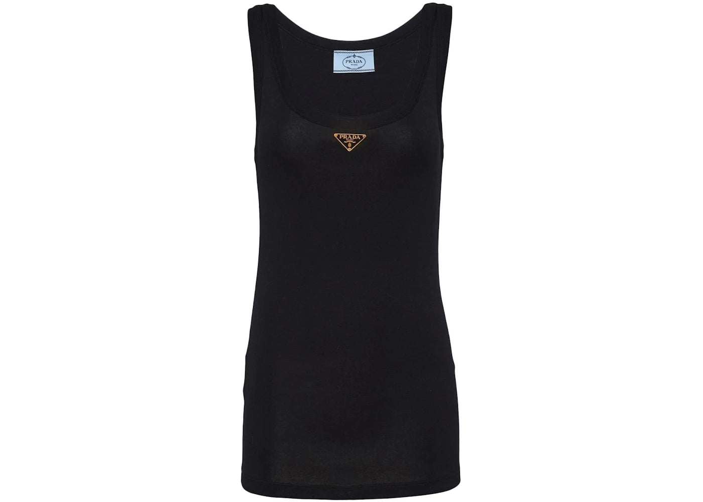 Prada Enamel Logo Plaque Tank Top Black