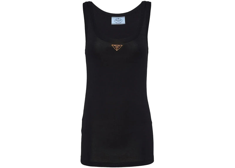 Prada Enamel Logo Plaque Tank Top Black