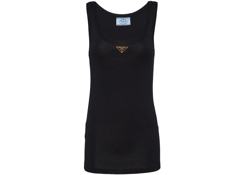 Prada Enamel Logo Plaque Tank Top Black
