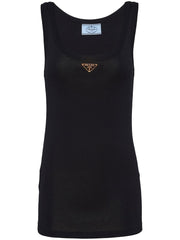 Prada Enamel Logo Plaque Tank Top Black