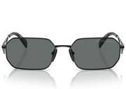 Prada Geometric Sunglasses Black/Black Grey (SPRA51 1AB-5Z1)