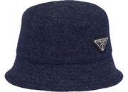 Prada Loden Bucket Hat Navy