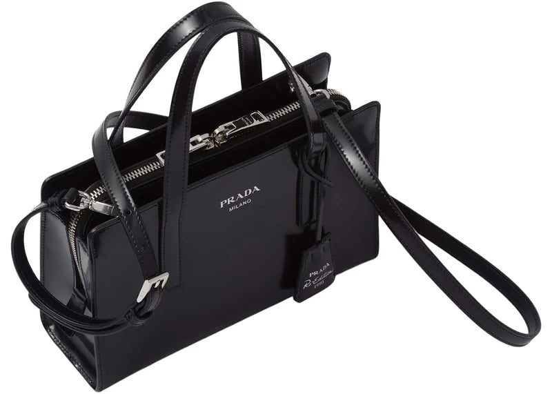 Prada Re-Edition 1995 Brushed-Leather Mini Handbag Black