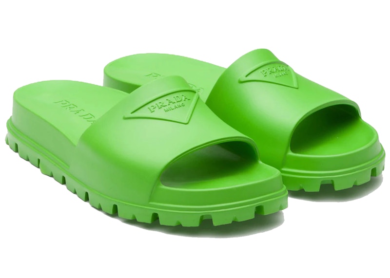 Prada Rubber Slides Apple Green (Men's)