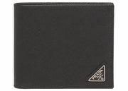 Prada Saffiano Leather Bi-Fold Wallet Black