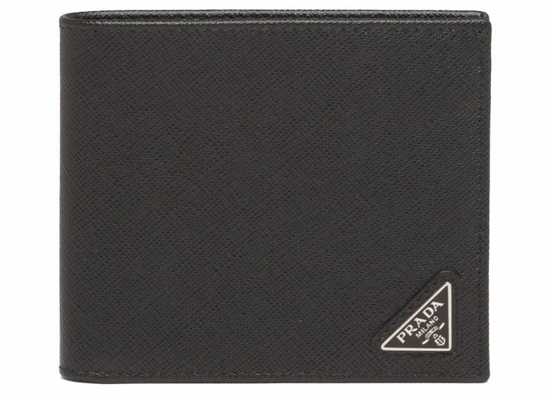 Prada Saffiano Leather Bi-Fold Wallet Black