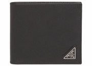 Prada Saffiano Leather Bi-Fold Wallet Black
