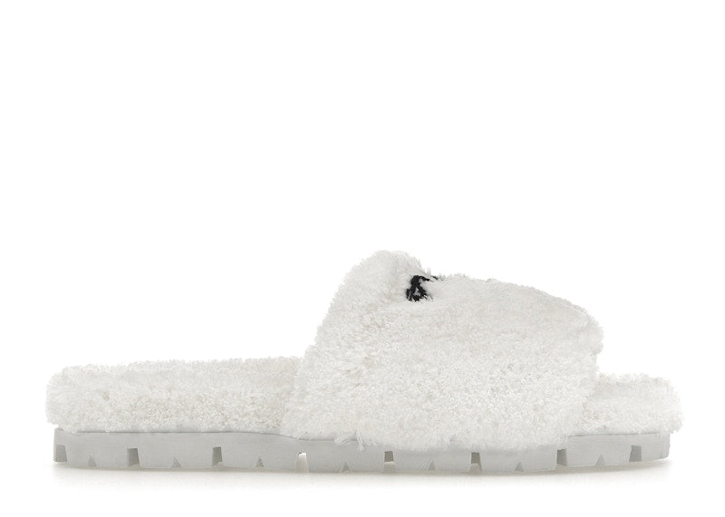 Prada Terry Cloth Slide White Black (Women's)