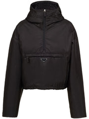 Prada Triangle Logo Hooded Jacket Black