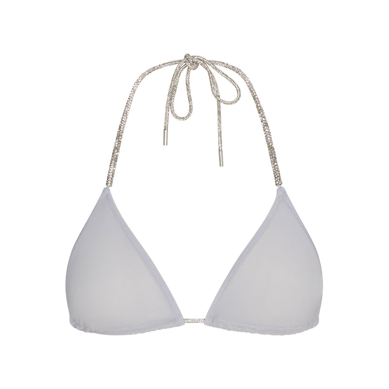 RHINESTONE KNIT TRIANGLE BRALETTE | ZEN BLUE