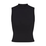 Skims Cotton Jersey Mock Neck Tank Soot