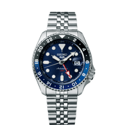 Seiko 5 Sports Blueberry GMT SKX Re-Interpretation Blue Dial Stainless Steel Watch - SSK003K1