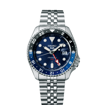Seiko 5 Sports Blueberry GMT SKX Re-Interpretation Blue Dial Stainless Steel Watch - SSK003K1