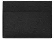 Saint Laurent Card Case Grain de Poudre Embossed Leather Black