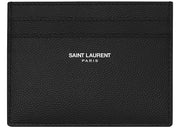 Saint Laurent Card Case Grain de Poudre Embossed Leather Black