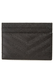 Saint Laurent Cassandre Matelasse Card Case Grain De Poudre Black