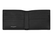 Saint Laurent Cassandre East/West Wallet Silver Logo Black