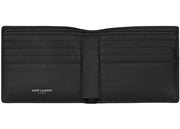 Saint Laurent Cassandre East/West Wallet Silver Logo Black
