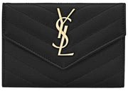 Saint Laurent Cassandre Grain De Poudre Envelope Wallet Small Noir