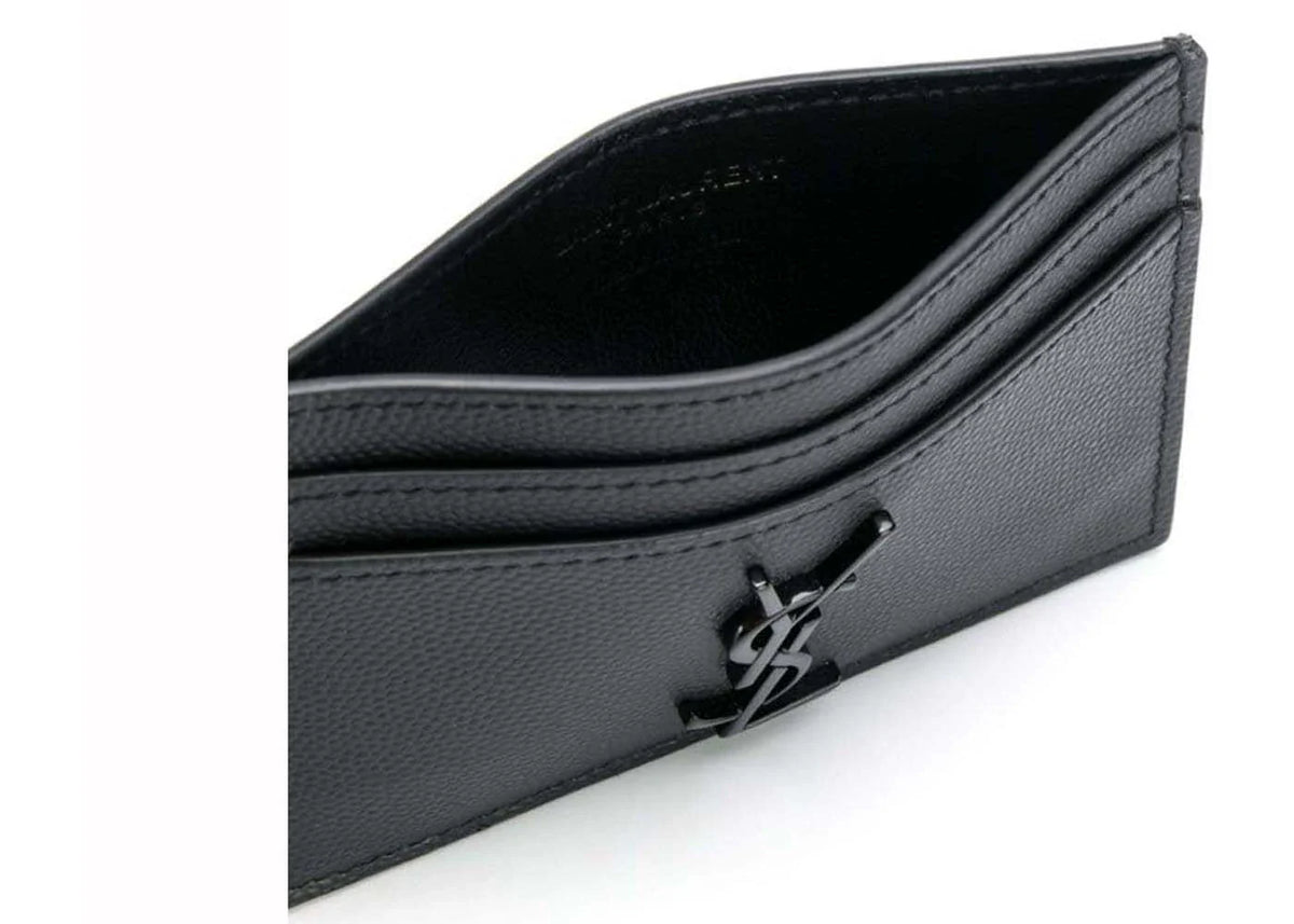 Saint Laurent Logo Monogram Card Holder Black