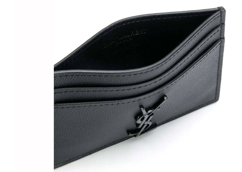Saint Laurent Logo Monogram Card Holder Black