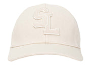 Saint Laurent Logo Patch Baseball Cap Beige