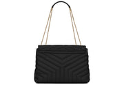 Saint Laurent Loulou Bag Matelasse Y Leather Gold-tone Medium Black