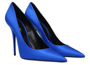 Saint Laurent Marylin Pump Electric Blue Satin