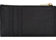 Saint Laurent Monogram Fragments Zippered Card Case Grain De Poudre Black