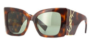 Saint Laurent Oversized Sunglasses Havana/Green (SL-M119-BLAZE-002)