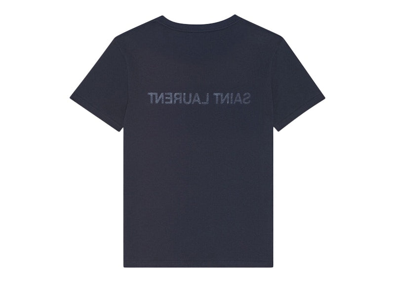 Saint Laurent Reverse Logo T-Shirt Navy