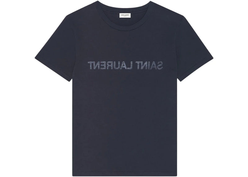 Saint Laurent Reverse Logo T-Shirt Navy