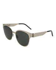 Saint Laurent Round Oval Sunglasses Silver/Silver/Grey (SLM42-30007184-005)