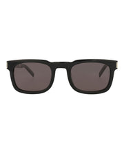 Saint Laurent Square-Frame Recycled Acetate Sunglasses Black/Silver/Black (SL581-30014111-001)