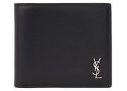 Saint Laurent Tiny Cassandre East/West Matte Leather Wallet Black
